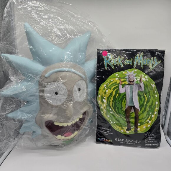 Rick and Morty Rick Sanchez Costume Adult Small Mask Lab Coat Adult Swim TV - Picture 2 of 11